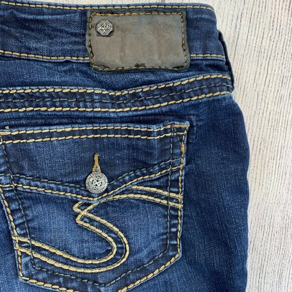 Silver Jeans Suki sz 28 Mid Super Skinny Dark Wash Inseam 30.5" - Picture 9 of 13